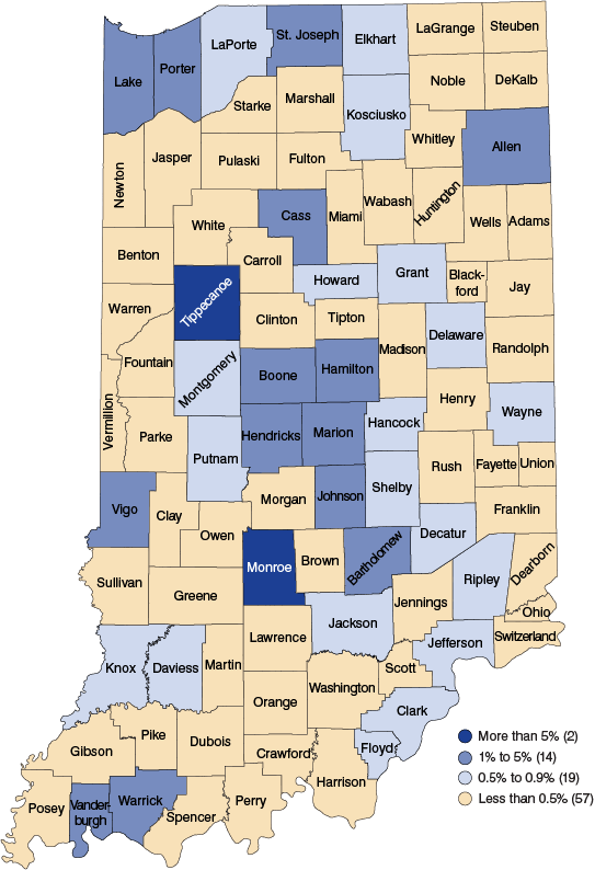 Figure 1: Asians as a Percent of Total Population, 2010